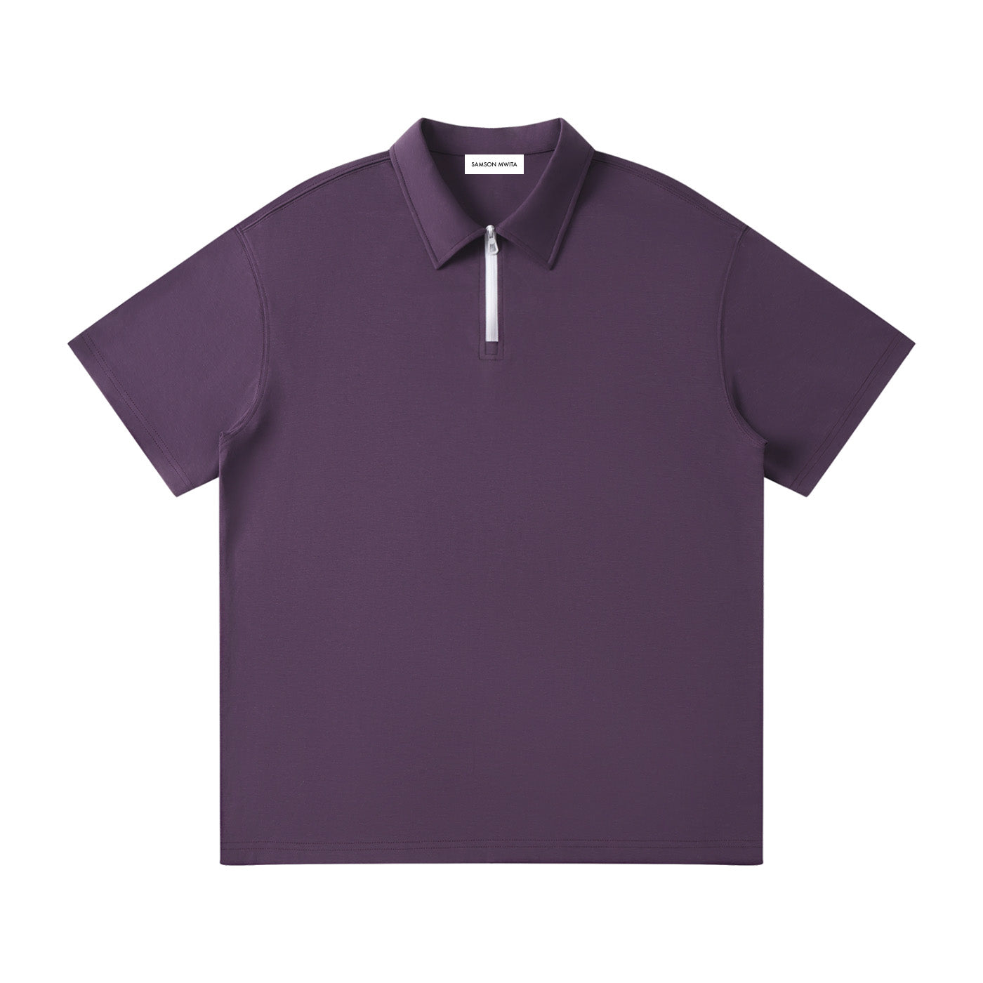 SM Sig. Quarter-Zip Polo T-shirt purple front