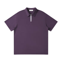 SM Sig. Quarter-Zip Polo T-shirt purple front