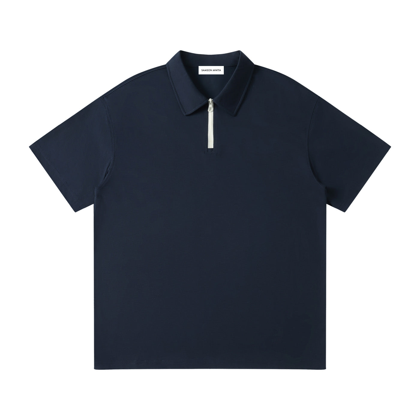 SM Sig. Quarter-Zip Polo T-shirt navy front