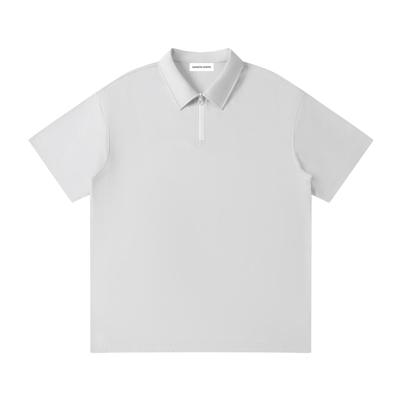 SM Sig. Quarter-Zip Polo T-shirt grey front