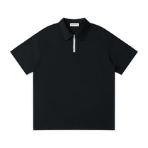SM Sig. Quarter-Zip Polo T-shirt black front