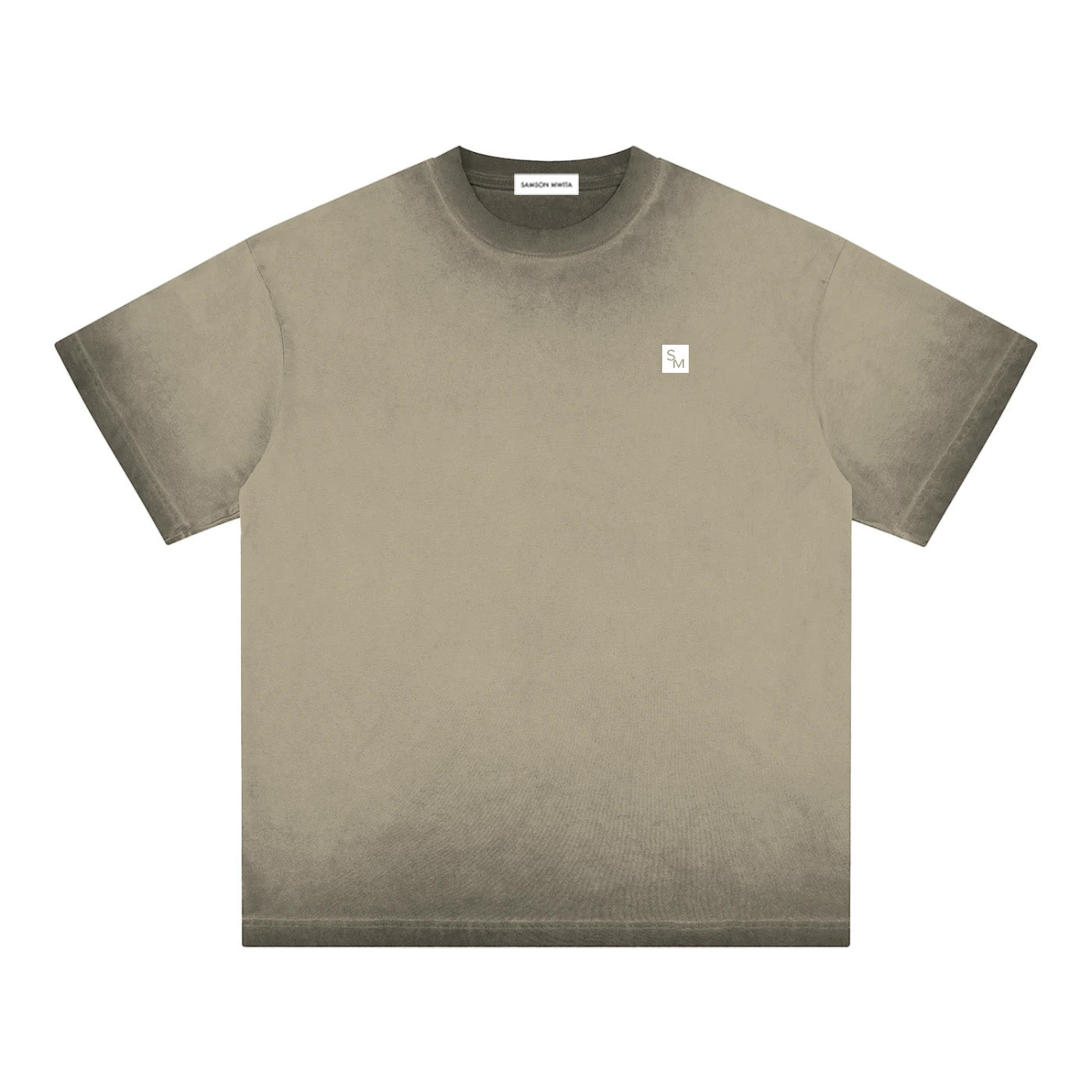 SM Sig. Reverse Dyed T-shirt stone grey front