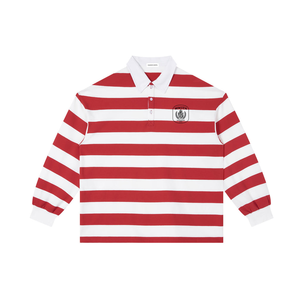 SM Royal Emblem Rugby Polo T-shirt red front