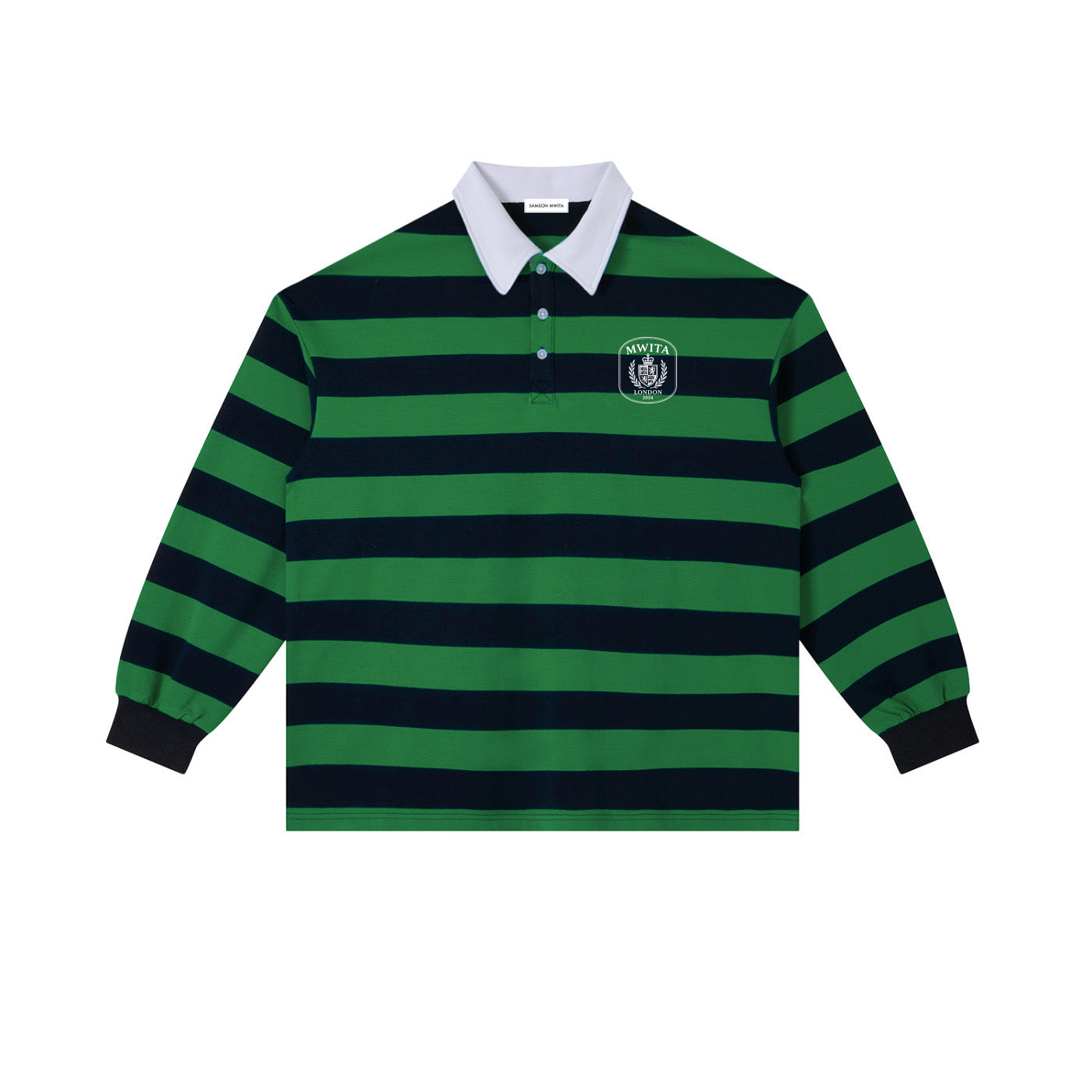 SM Royal Emblem Rugby Polo T-shirt green front