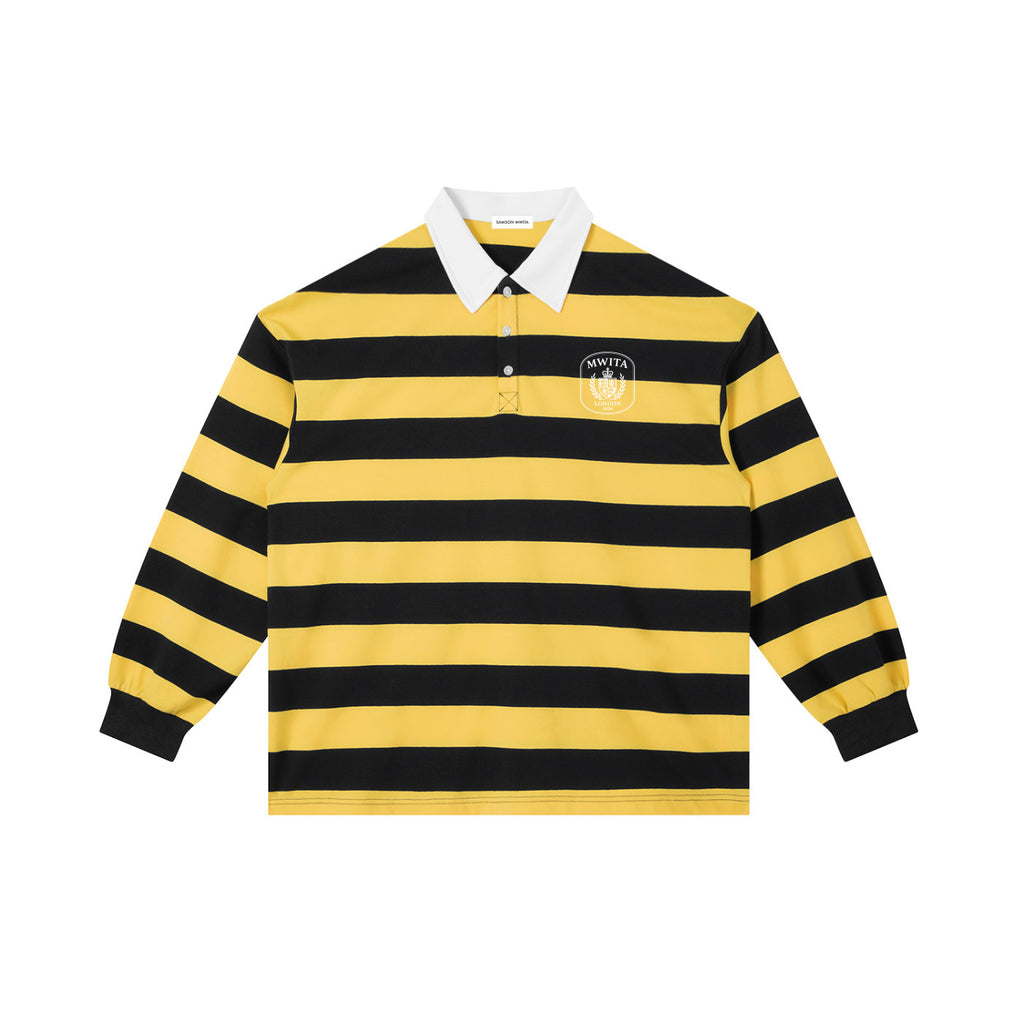 SM Royal Emblem Rugby Polo T-shirt yellow front