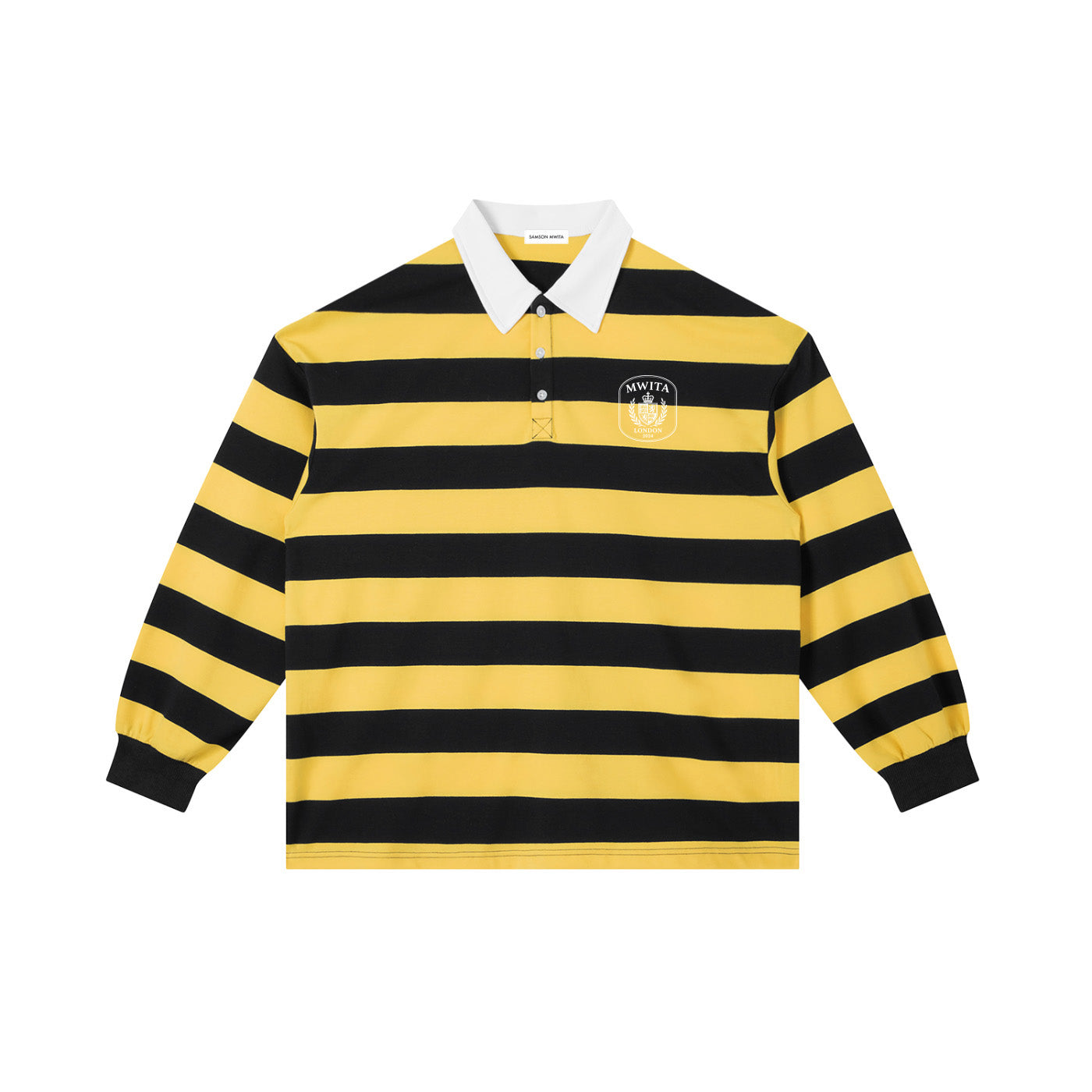 SM Royal Emblem Rugby Polo T-shirt yellow front