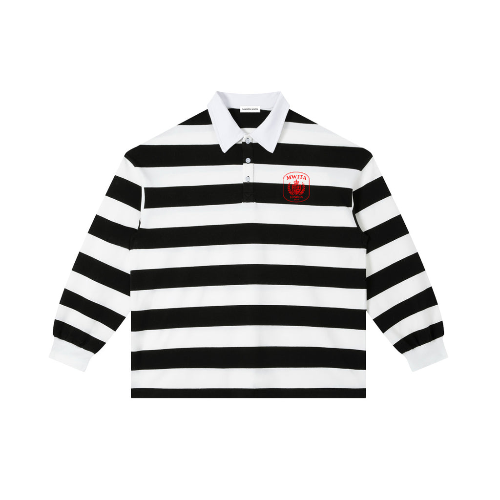 SM Royal Emblem Rugby Polo T-shirt white front