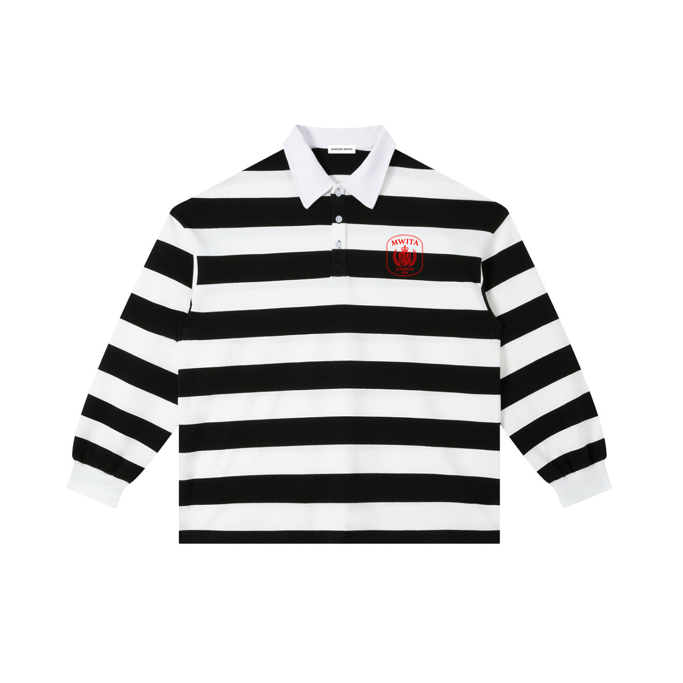 SM Royal Emblem Rugby Polo T-shirt white front