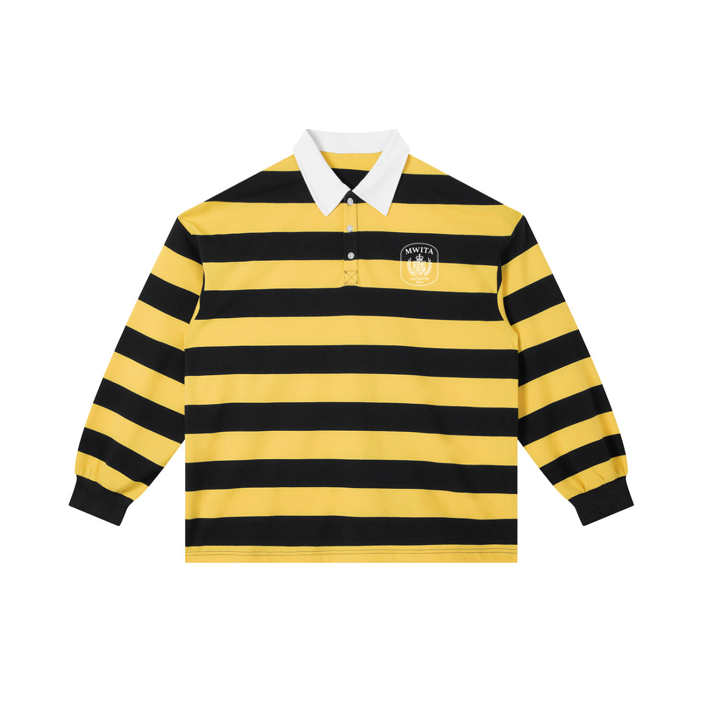 SM Royal Emblem Rugby Polo T-shirt yellow front
