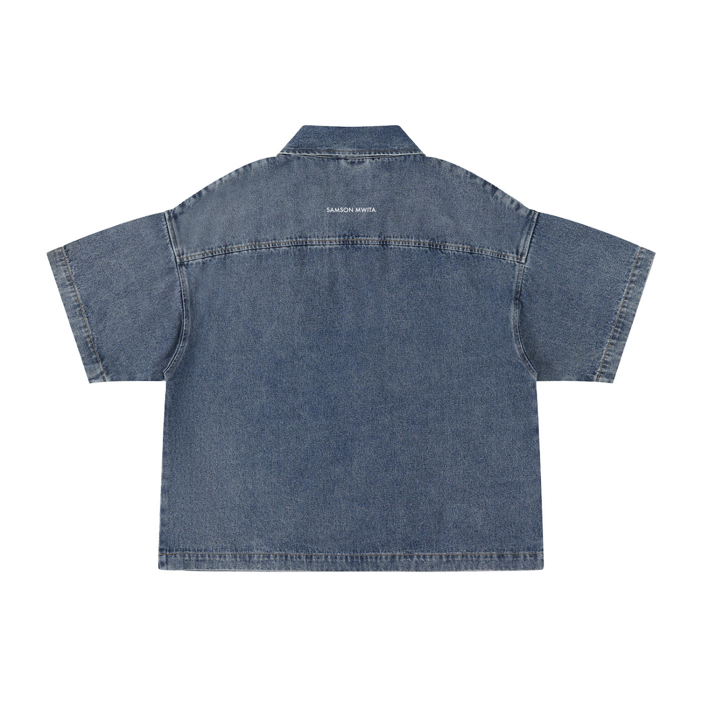 SM Shadowline Denim Zip T-shirt denim back