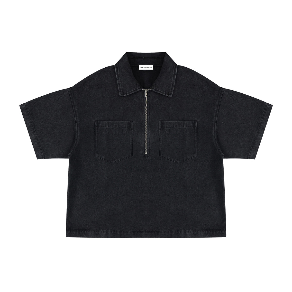 SM Shadowline Denim Zip T-shirt black front
