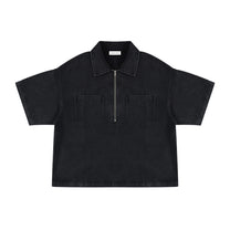SM Shadowline Denim Zip T-shirt black front