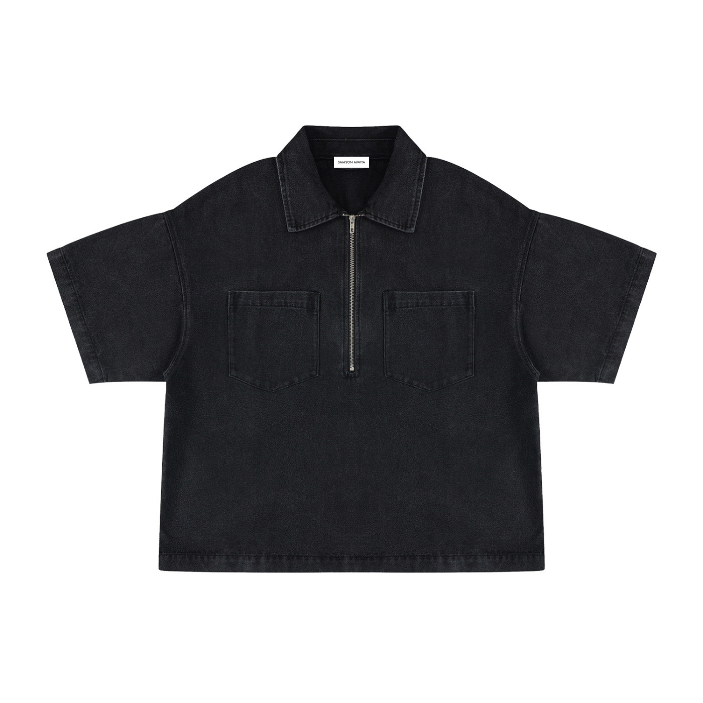 SM Shadowline Denim Zip T-shirt black front