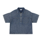 SM Shadowline Denim Zip T-shirt denim front