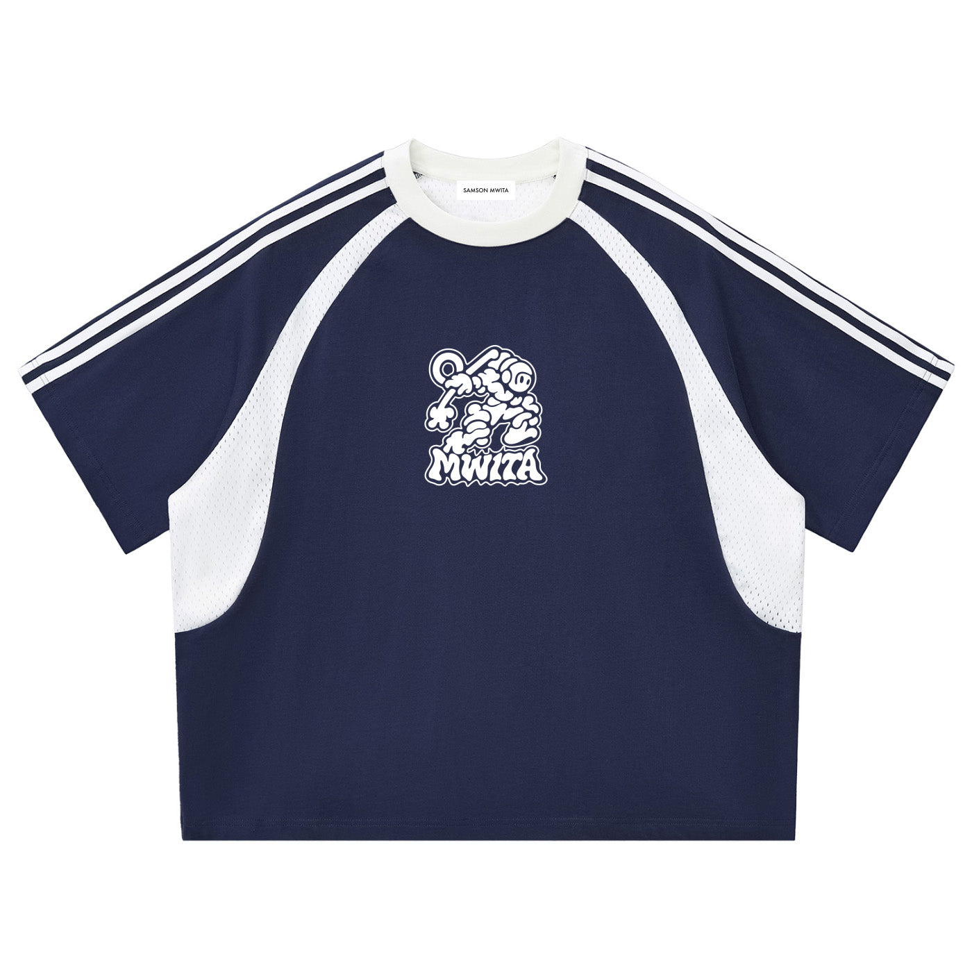 SM Cosmic Bloom T-shirt navy front