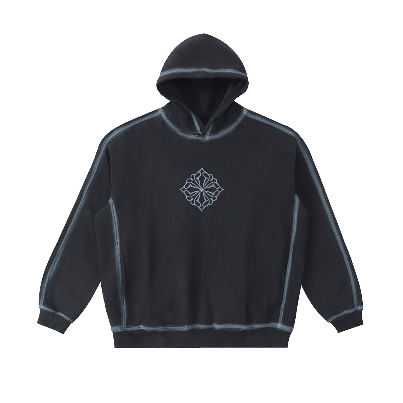 SM Grid Fleur Hoodie charcoal front