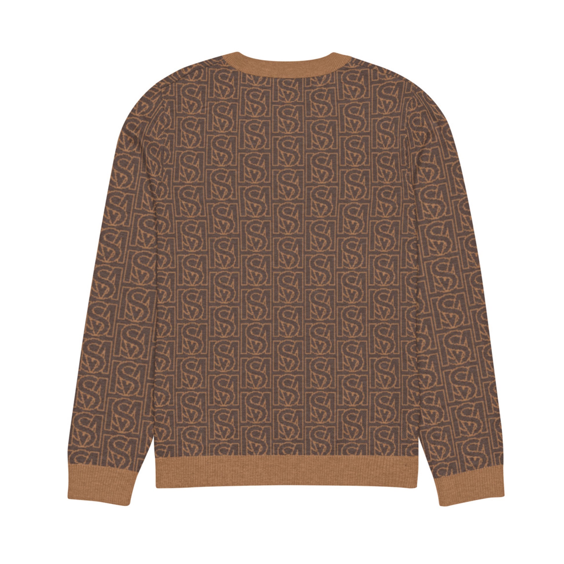 SM Jacquard Knitted Sweatshirt brown back