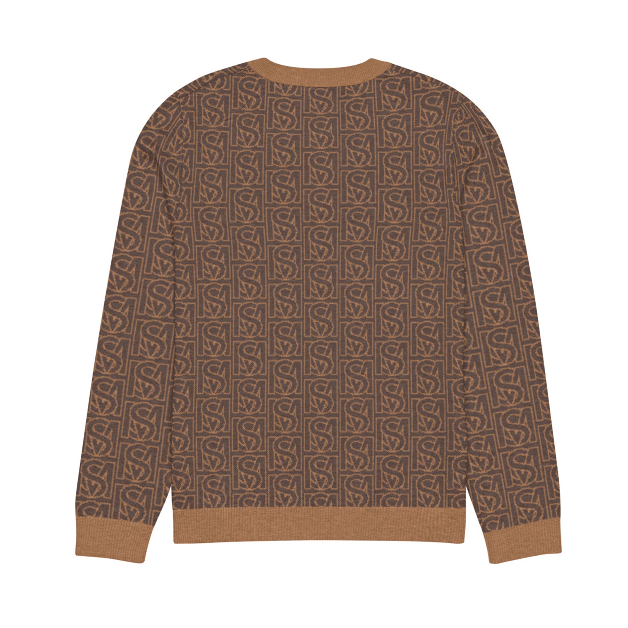 SM Jacquard Knitted Sweatshirt brown back