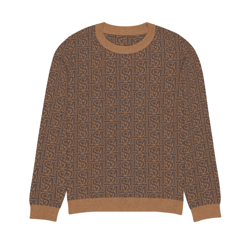 SM Jacquard Knitted Sweatshirt brown front