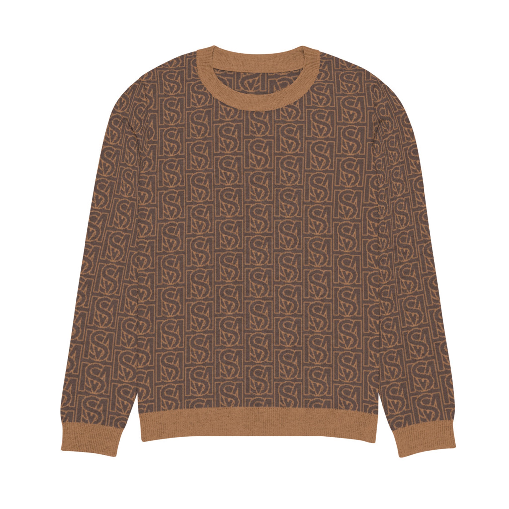 SM Jacquard Knitted Sweatshirt brown front