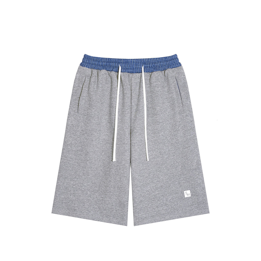 SM Plaid Shorts grey front