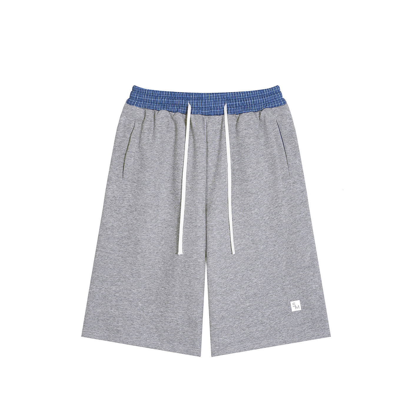 SM Plaid Shorts grey front