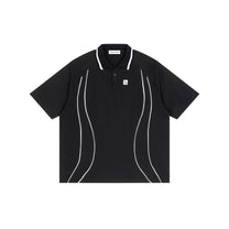 SM Sig. Arc Panel Polo T-shirt black front