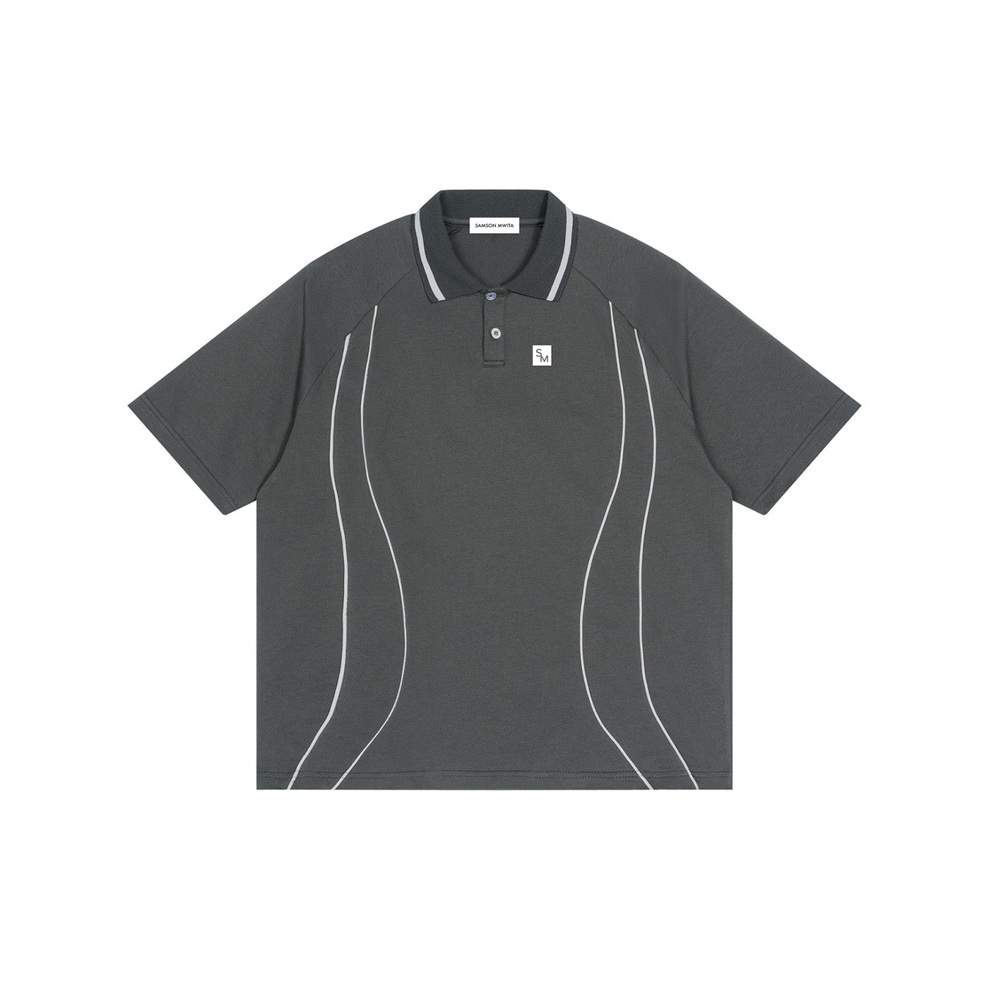 SM Sig. Arc Panel Polo T-shirt grey front