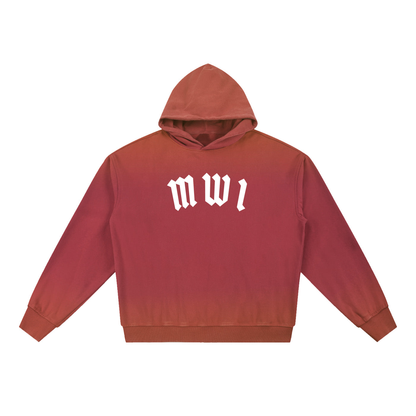 SM Script Washed Hoodie red front