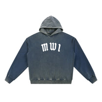 SM Script Washed Hoodie blue front