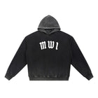 SM Script Washed Hoodie black front