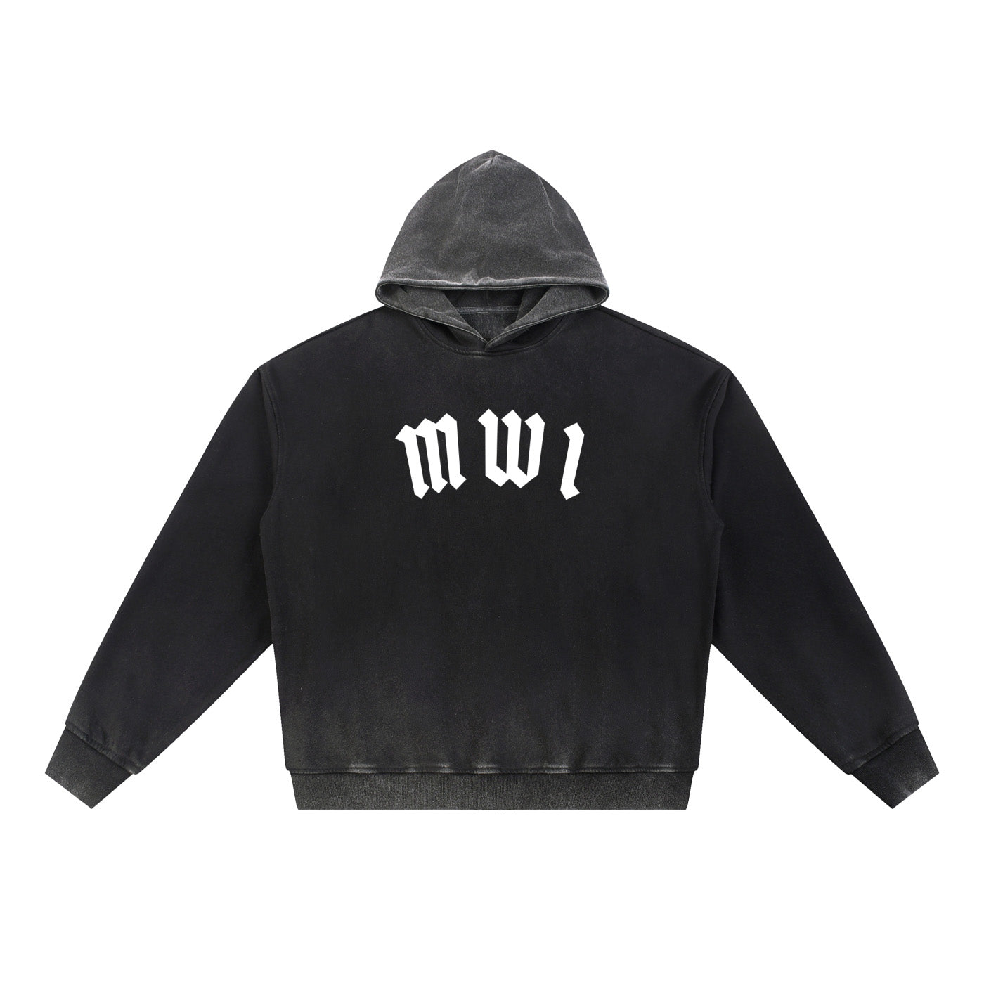 SM Script Washed Hoodie black front