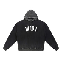 SM Script Washed Hoodie black front