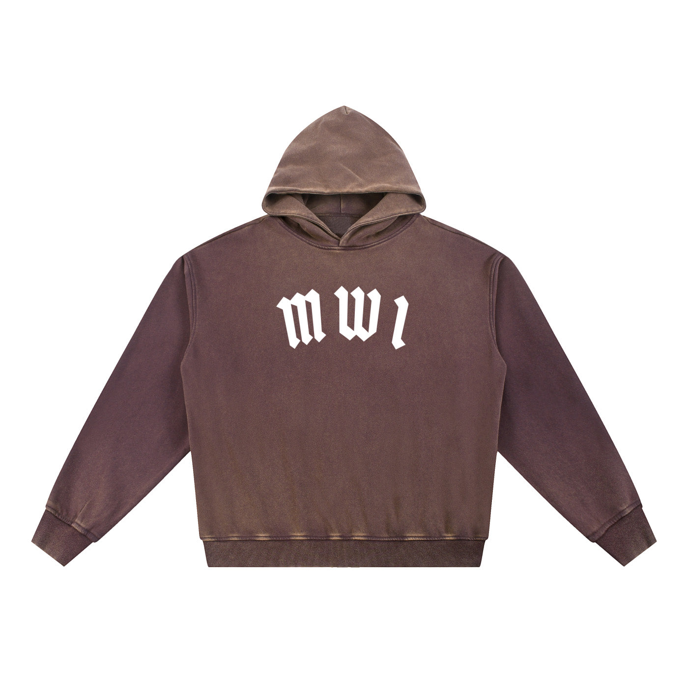 SM Script Washed Hoodie taupe front