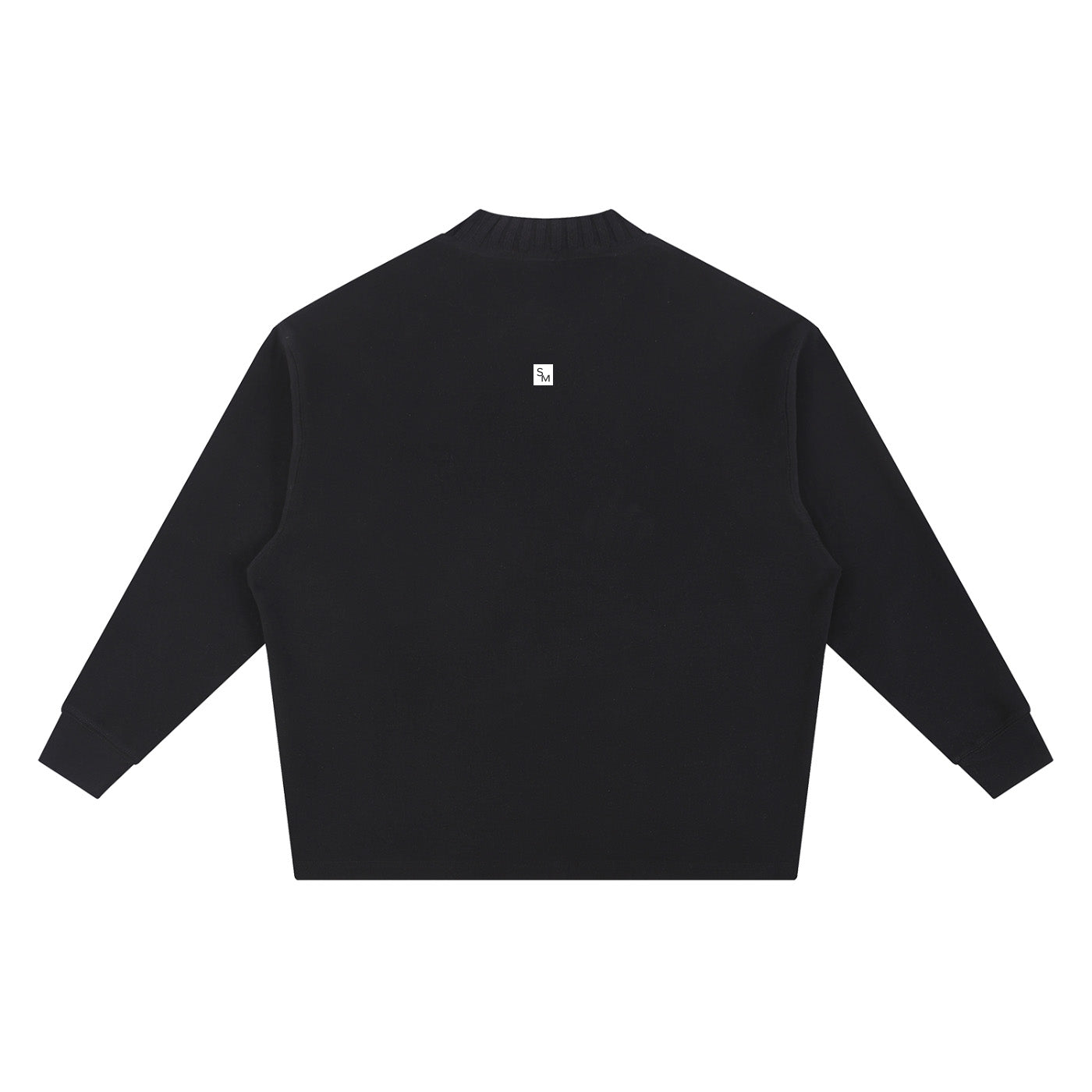 SM Sig. Knitted Round Neck Sweatshirt black back