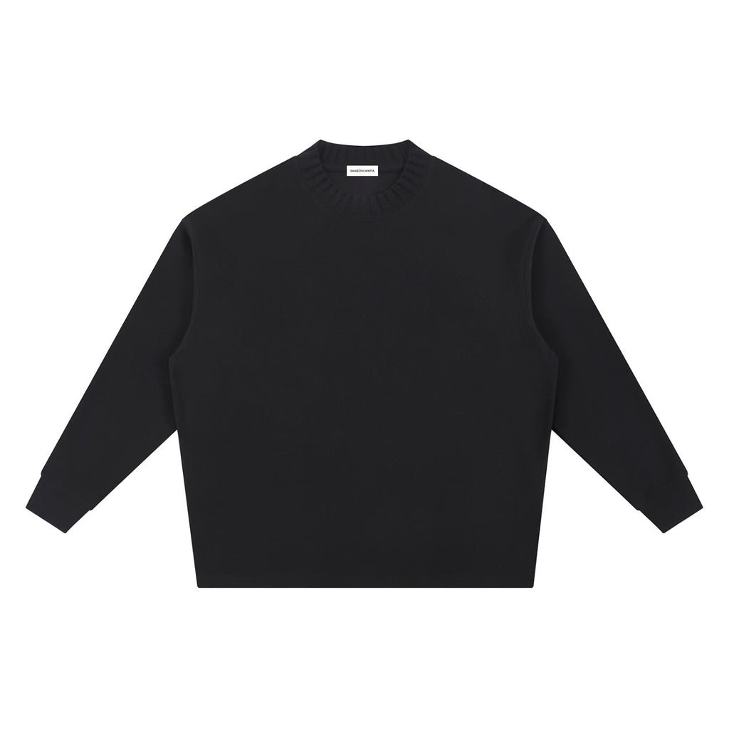SM Sig. Knitted Round Neck Sweatshirt black front