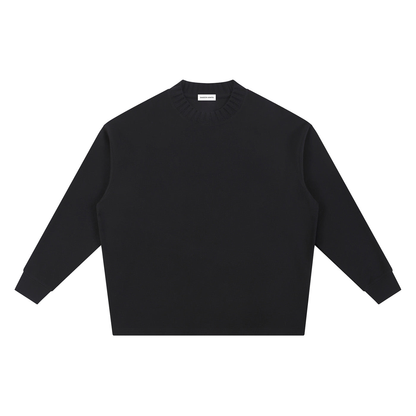 SM Sig. Knitted Round Neck Sweatshirt black front