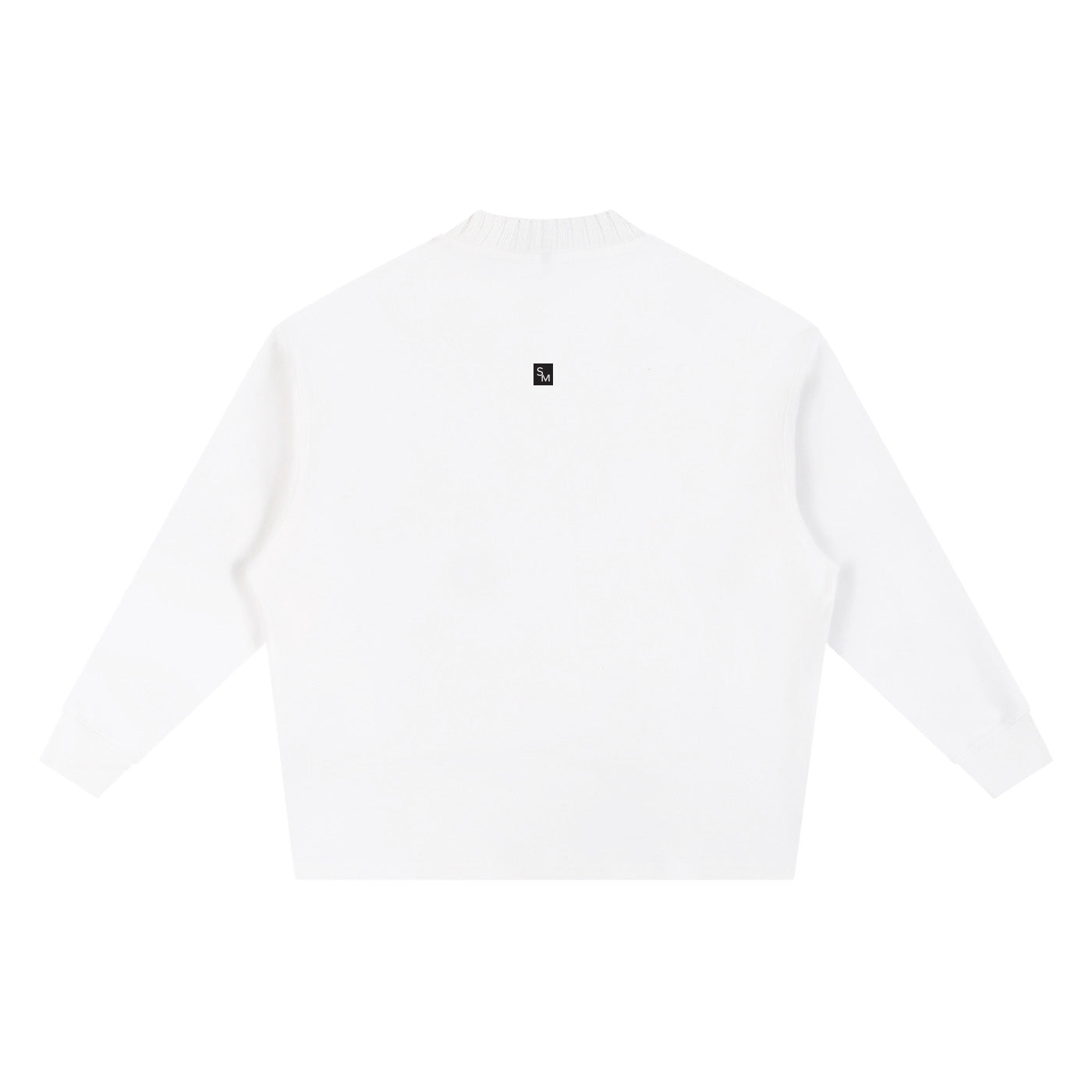 SM Sig. Knitted Round Neck Sweatshirt white back