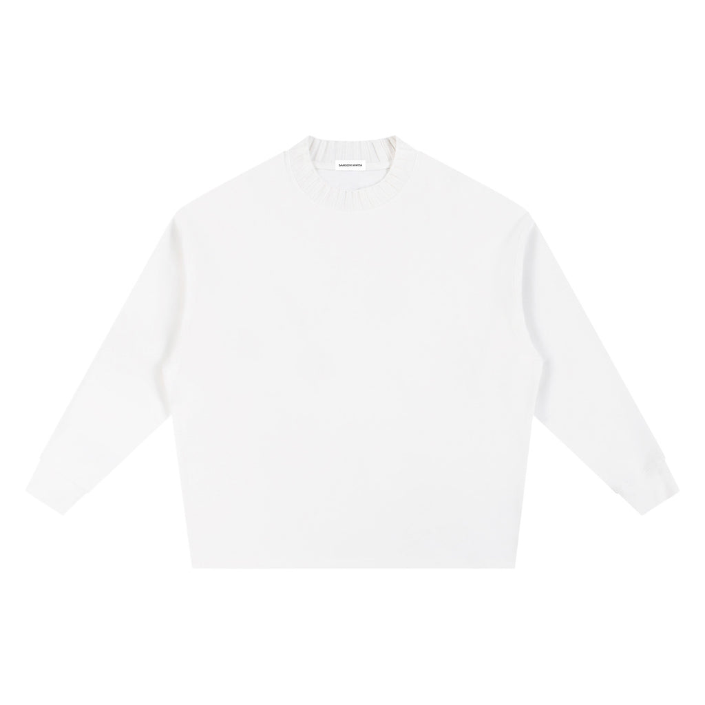 SM Sig. Knitted Round Neck Sweatshirt white front