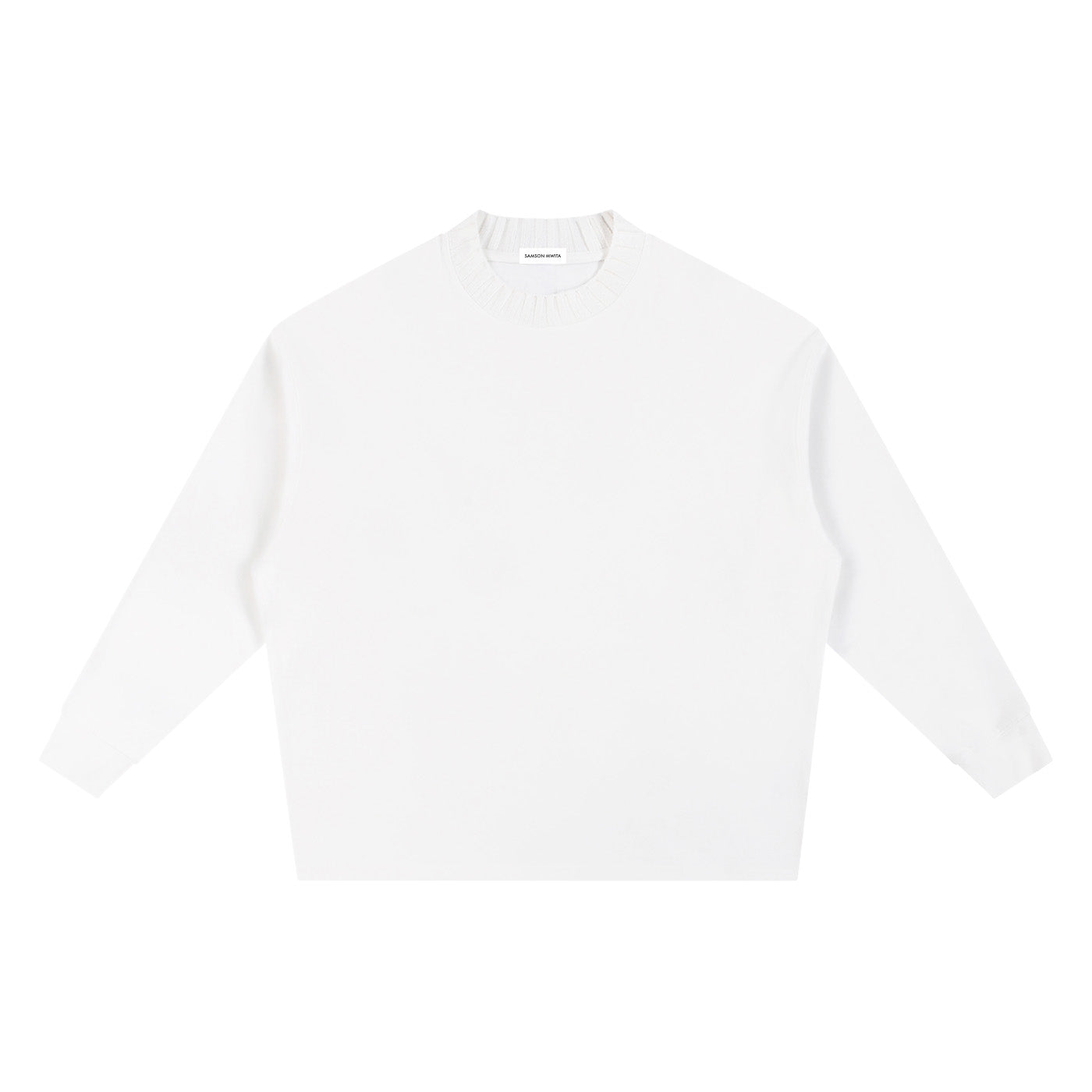 SM Sig. Knitted Round Neck Sweatshirt white front