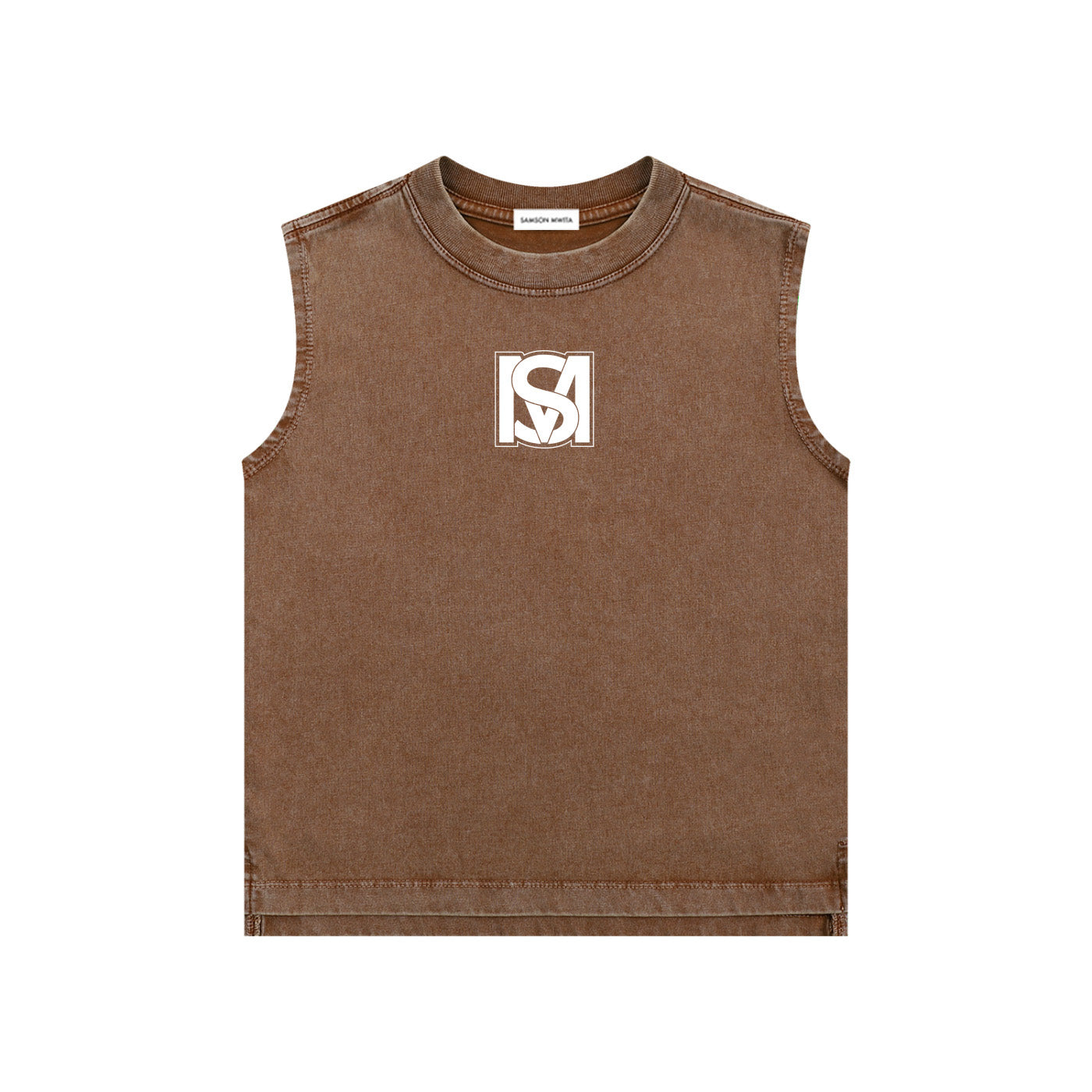 SM Snow Washed Kids Tank Top coffee front
