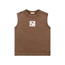 SM Snow Washed Kids Tank Top coffee front