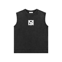 SM Snow Washed Kids Tank Top black front