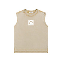 SM Snow Washed Kids Tank Top camel front