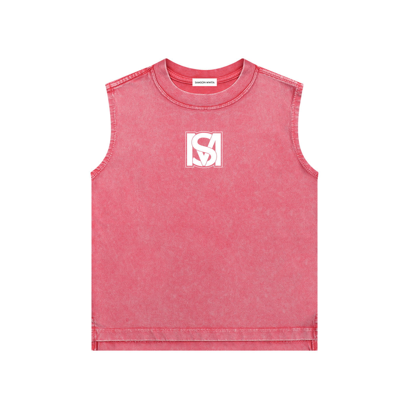 SM Snow Washed Kids Tank Top watermelon red front