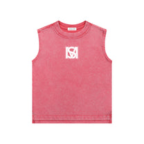 SM Snow Washed Kids Tank Top watermelon red front