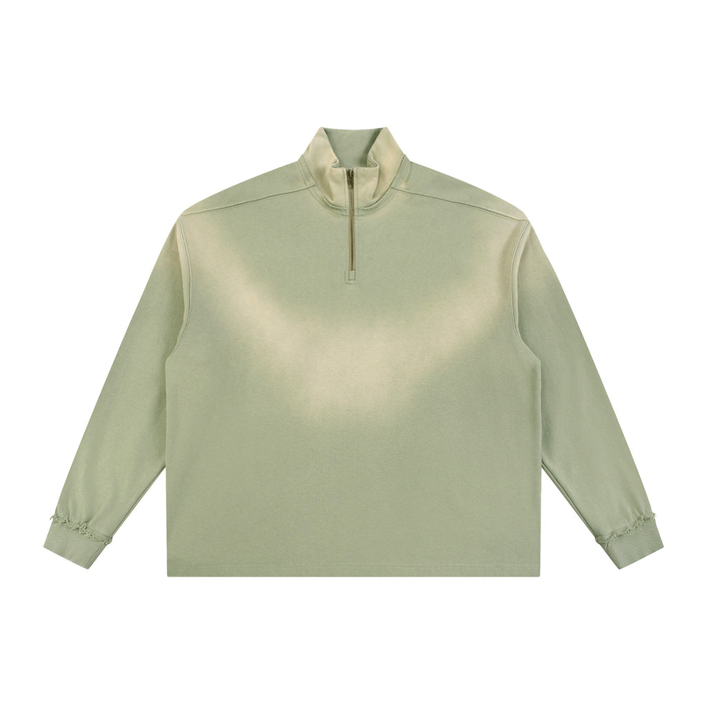 SM Sig. Sun Fade Quarter-Zip Sweatshirt green grey front