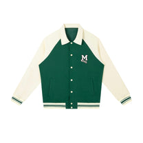 SM Varsity Baseball Jacket green front
