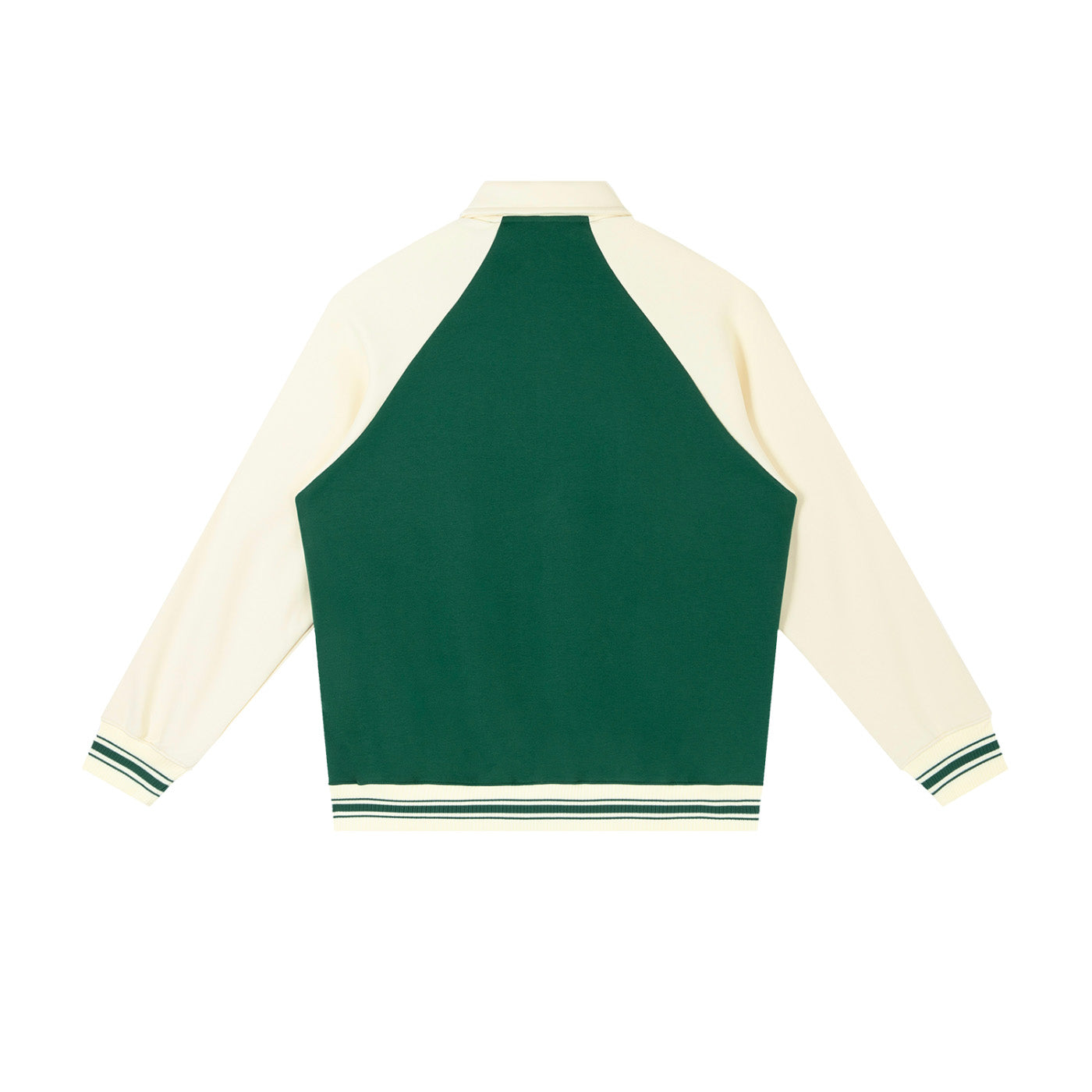 SM Varsity Baseball Jacket green back