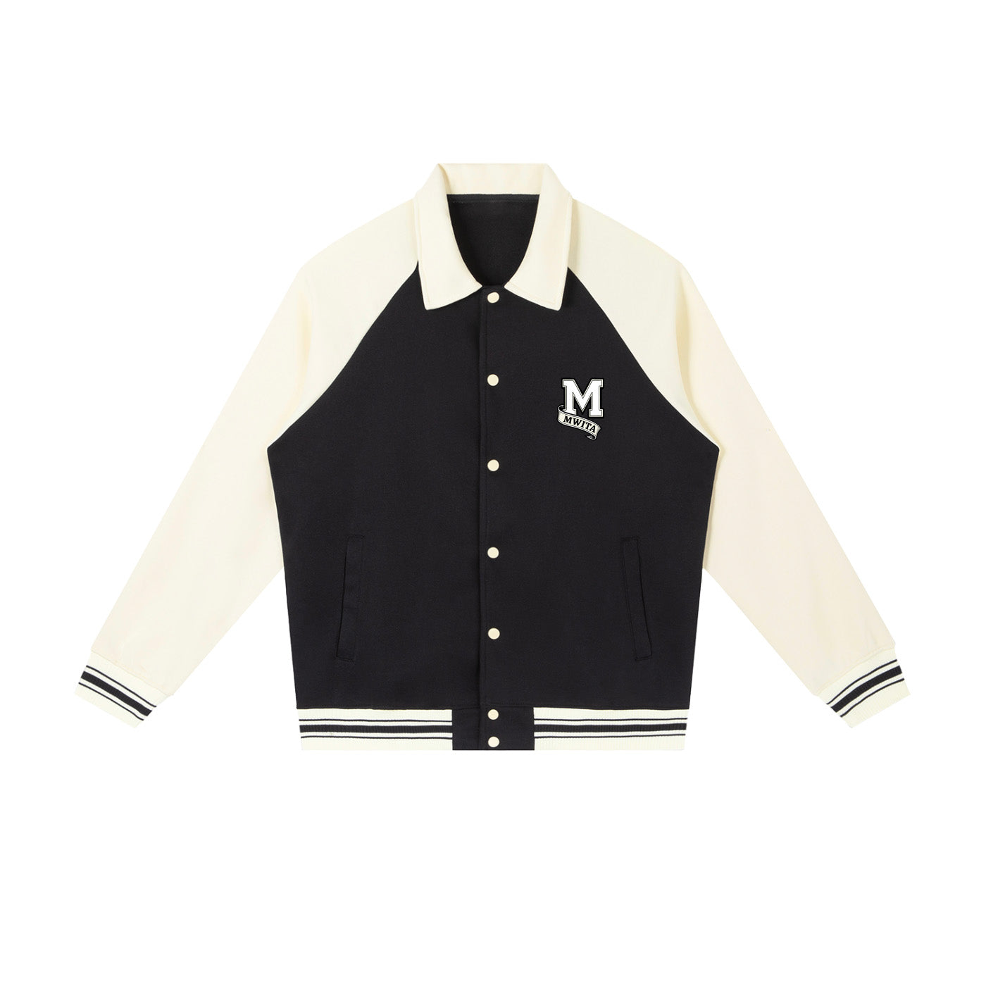 SM Varsity Baseball Jacket black front